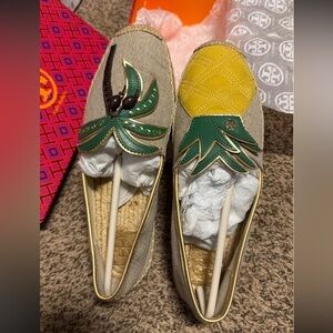 Tory Burch Women's Yellow and Green Espadrilles